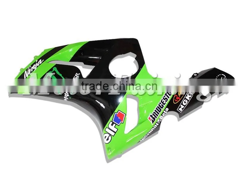Green Black Fairing Kits for Kawasaki Ninja ZX6R 2003 2004 ZX 6R 03 04 ABS 100% Injection Mold Body Kits