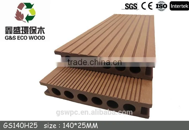 Hollow WPC Outdoor Flooring , Waterproof Plastic Floor