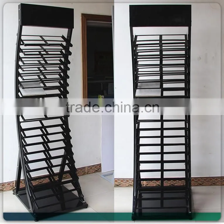 custom floor metal ceramic tile showroom display stand HSX-S0357