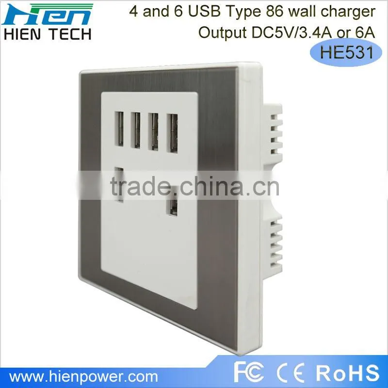 USB wall socket 6 USB charging ports