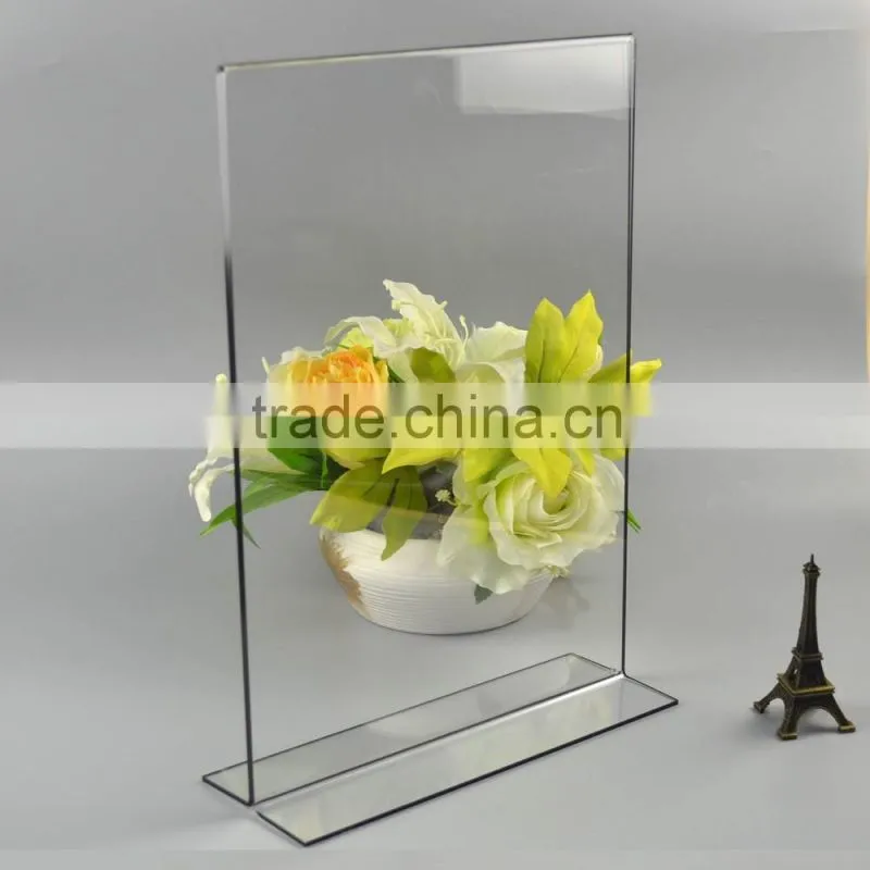 fashion design black edge 8*11 acrylic sign holder