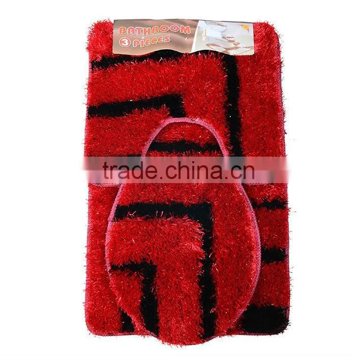 bathmat set 3pcs polyester carpets and rugs