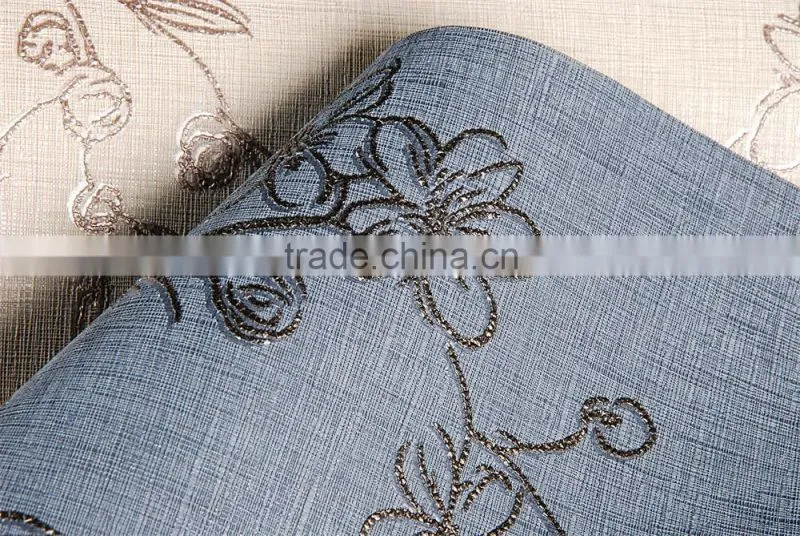 floral sky blue color home decor wallpaper