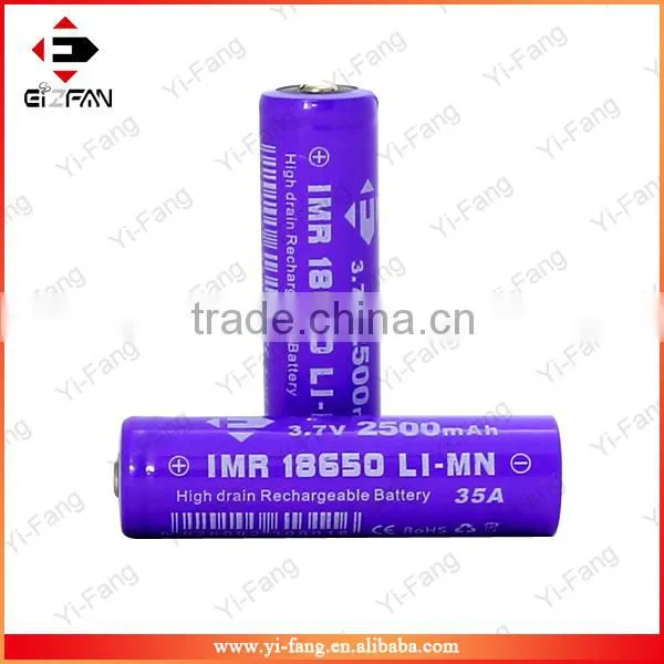 akut 18650 2500mah 35A 3.7v battery button top for electronic cigarette big battery