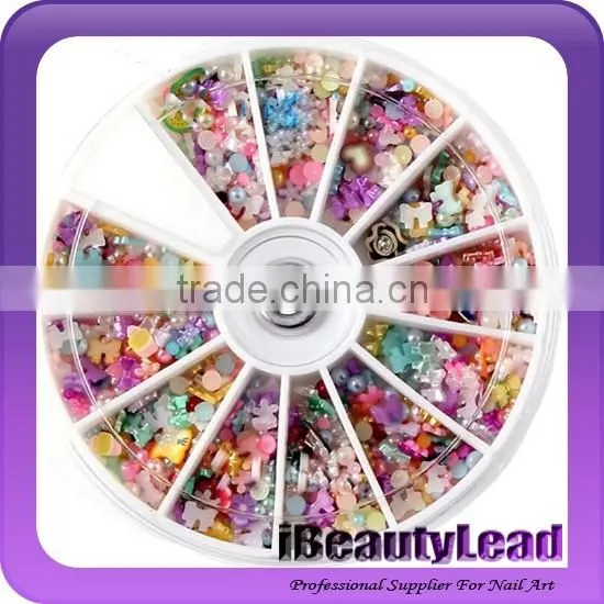 New coming mixed nail plastic decoration nail studs nail art decoration