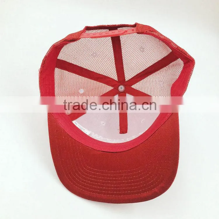 High quality popular embroidery flat brim trucker cap