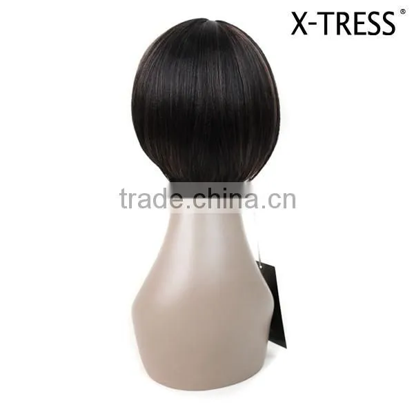 straight high tempreture fibre machine made 92g Wholesale cheap fashion style short synthetic wig
