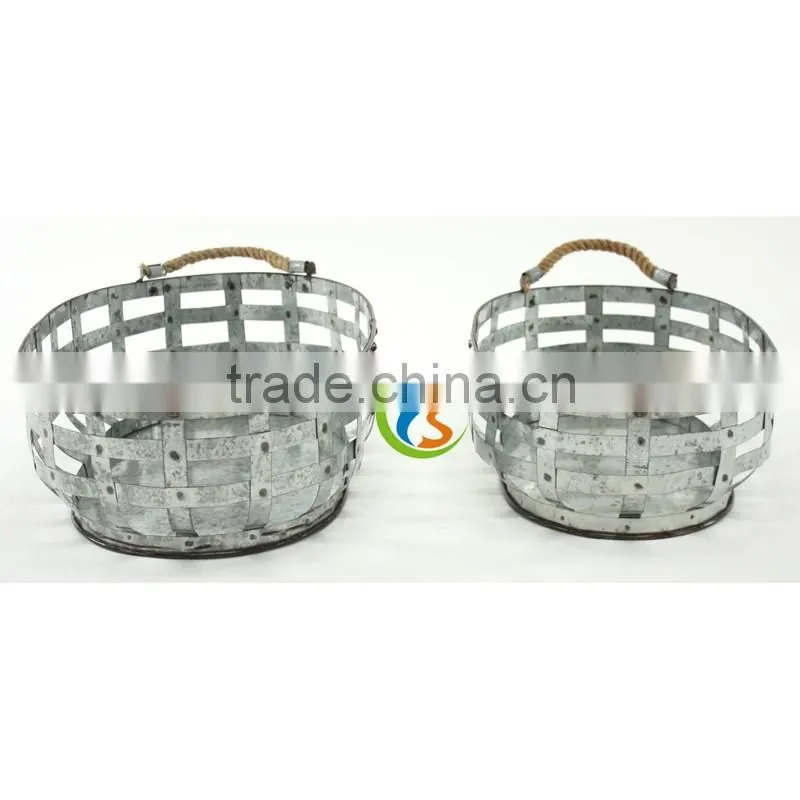 Hot Sale 2 Piece Set Metal Basket