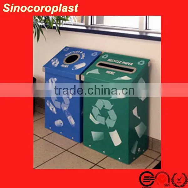 Eco-friendly Recyclable Clear Flute Plastic Bin