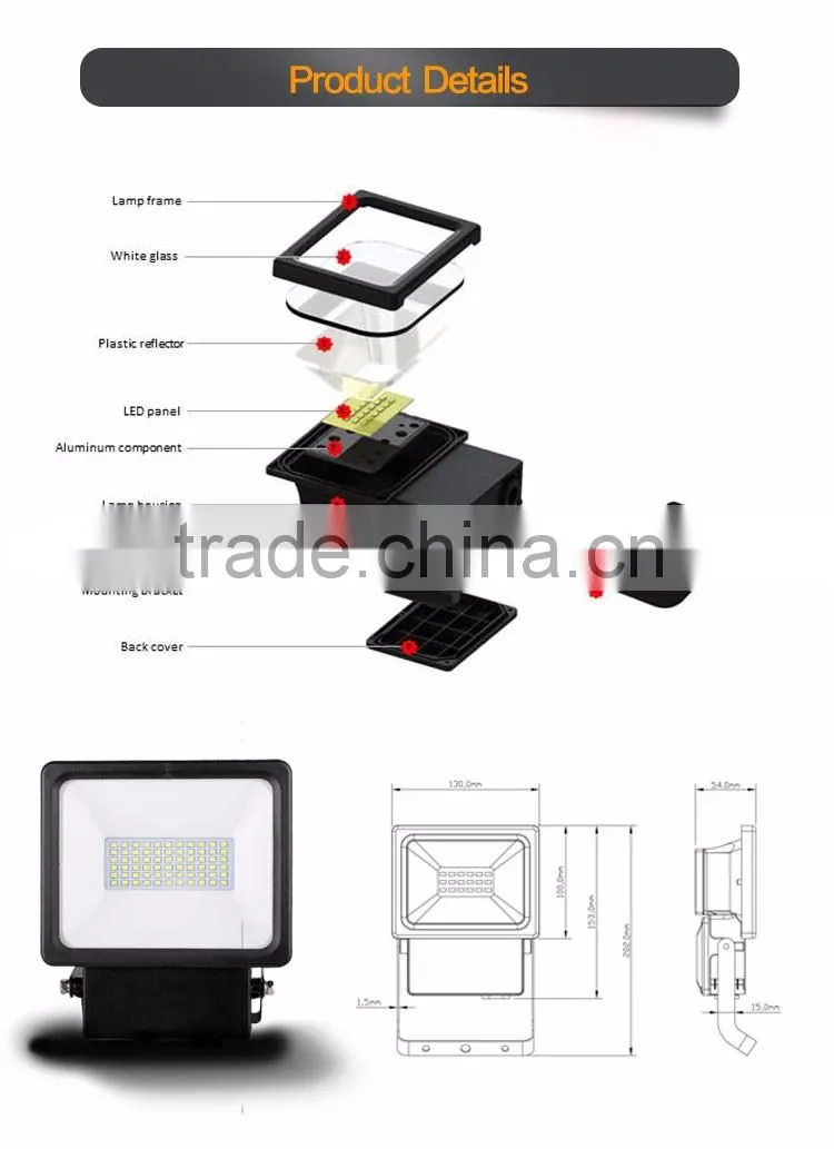 High bright 30W cranked bracket LED Floodlight