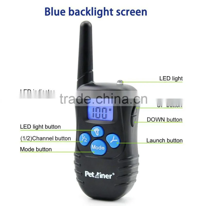 Petrainer with Beep / Vibration / Shock Electric PET998DBB 330 Yards Remote Dog Training E-collar