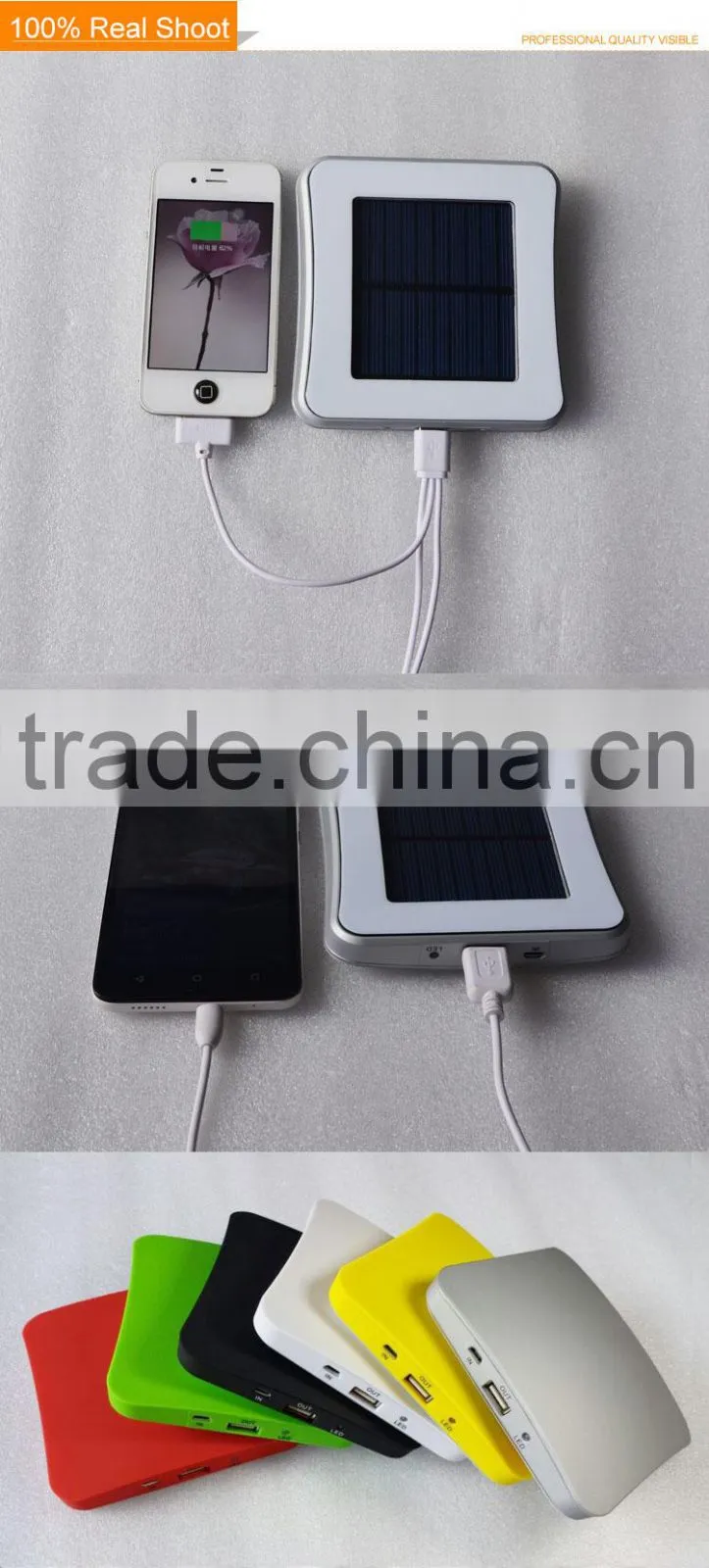 2015 gift CE FCC ROHS approved portable charger power bank/paly solar power bank/outdoor mobile phone charger
