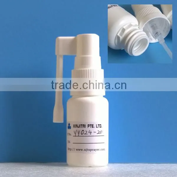 20ml Wide Cylinder Shape Pharmaceitical HDPE Nonrefillable Throat Spray Bottle