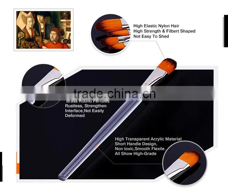 High Quality 6Pcs Watercolor Gouache Painting Brushes For Kid Acrylic Handle Nylon Hair Artist Paint Acrylic Brushes For Drawing