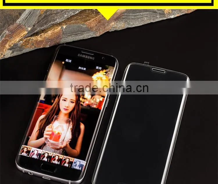 2016 New Full Cover Transparent 3D Curved Glass Screen Protector for Samsung S7