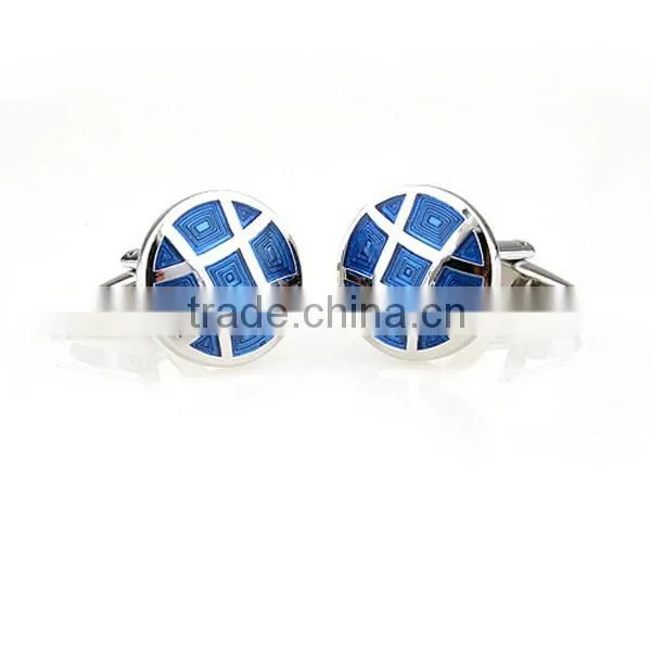 novelty fashion jewelry round enamel cufflinks for men's gift
