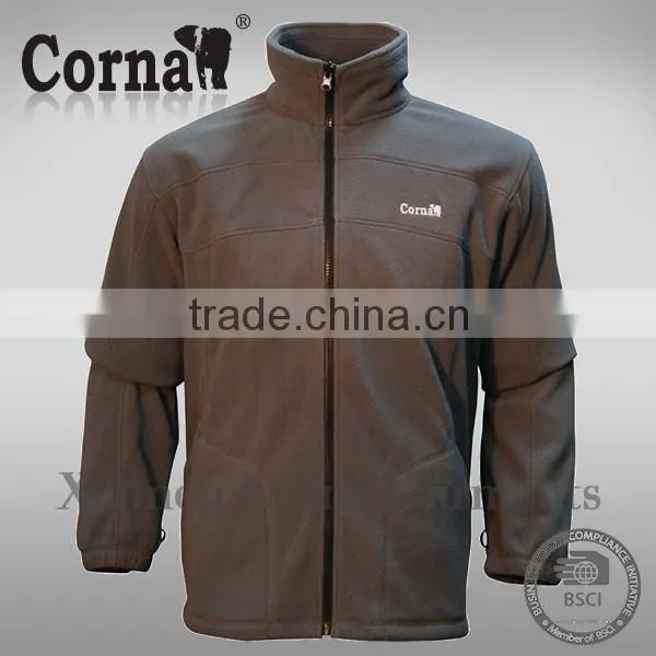 High breathability polar fleece jacket hiking men's fleece cardigan hooded jacket