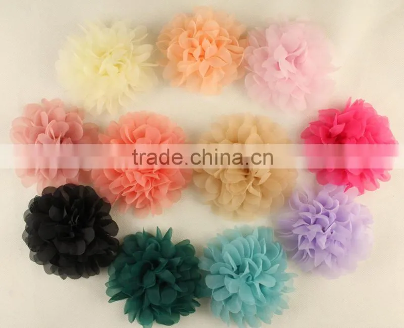 Hot ! satin ribbon roses flower for wedding decoration