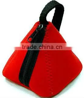 Small neoprene gift pouch with hanger