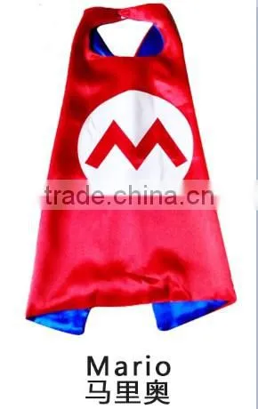 Hotsale Superhero Kids Fancy Dress Gift Super Mario Cape and Mask