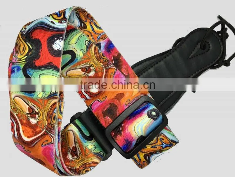 SGS 50*2mm heat transfer flame ukulel belt / guitar strap