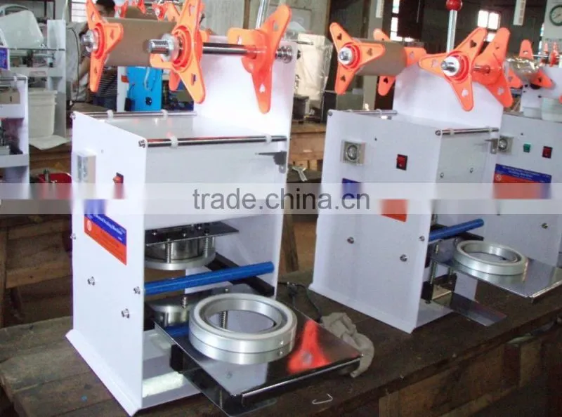 plastic tray and cup sealer machine