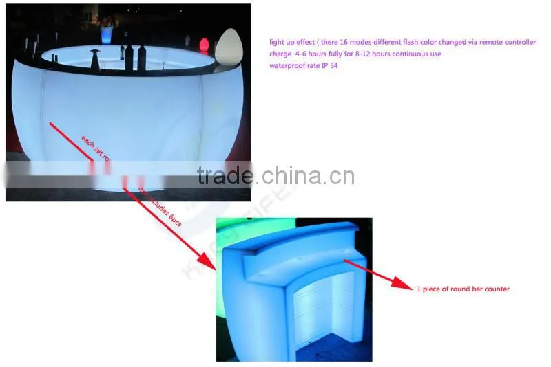 Light Up LED Bar Counter Commercial Used LED Pub Furniture