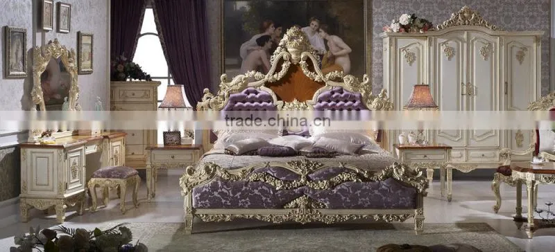 Luxury Solid Wood Red Leather Sofa, Royal Living Room Leather Sofa