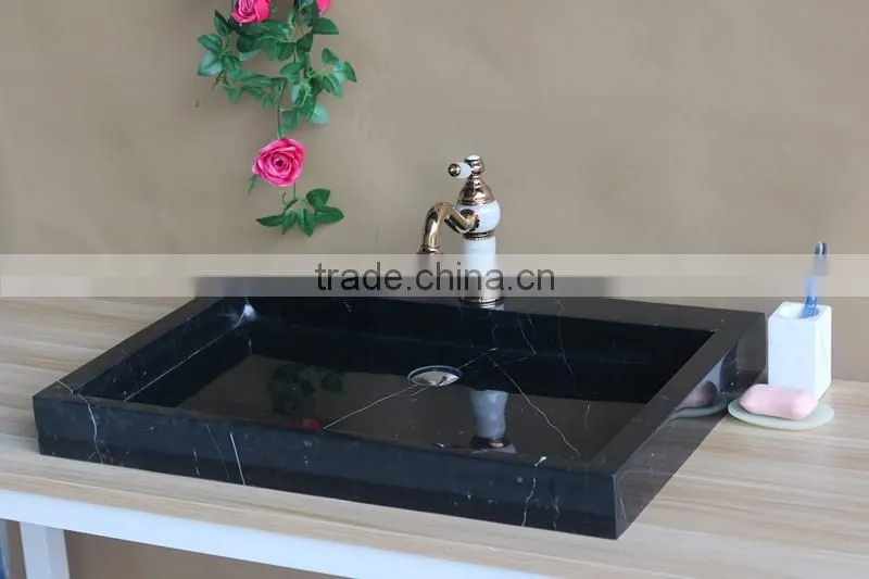 vessel basin black stone sink for bathroom