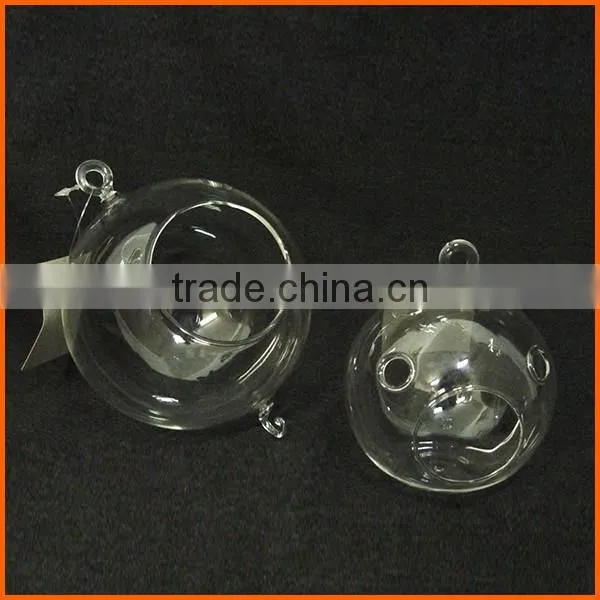 Hot selling clear hanging glass candle holder