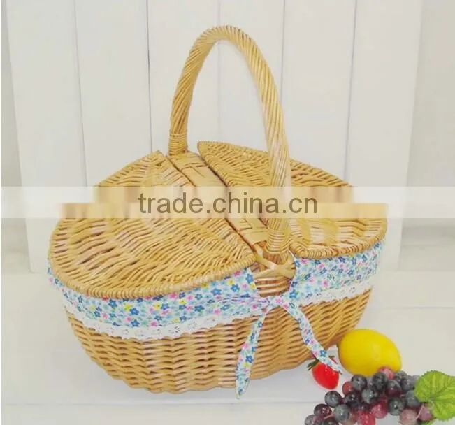 2016 hot sale willow basket with handle