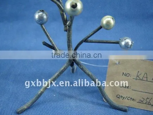Red pearl black wire tree-shaped decorative candelabras craft