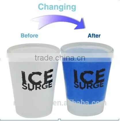 customized logo 3oz color changing glass shot glass for promot
