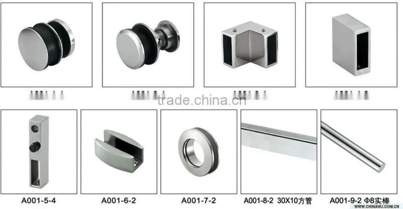 304 Stainless Steel Automatic Glass Sliding Door For Bathrooms