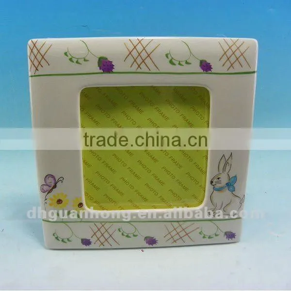 Square rabbit decoration ceramic photo frames