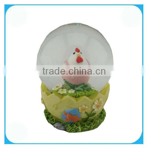 Resin Chicken Musical Snow Globe