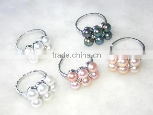 six pearls stainless rings tihatian pearl ring