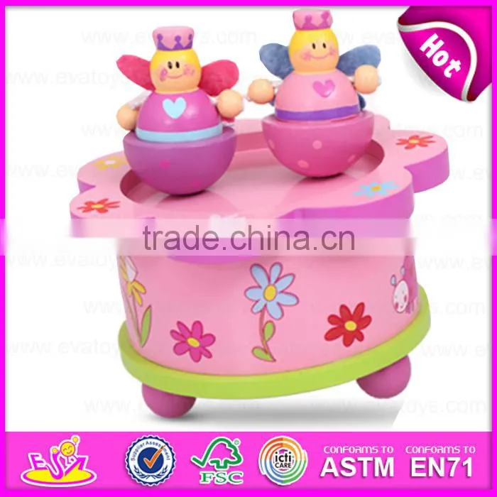 2015 Wooden instruments merry-go-round music box for gifts and home decoration W07B028-S