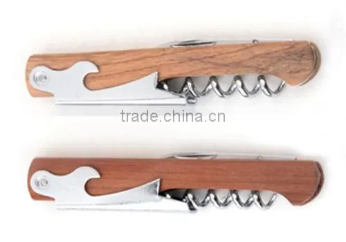 A45-0001 High Quality Wooden Handle Wine Bottle Opener
