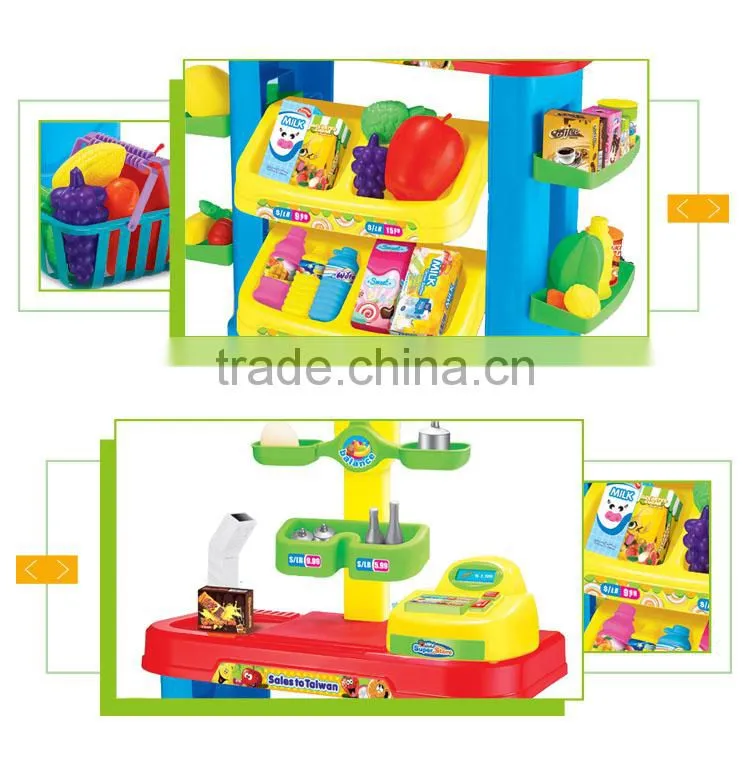 Hot sale plastic supermarket play kids kitchen set toy
