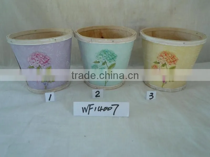 garden decoration wooden pot flower pot