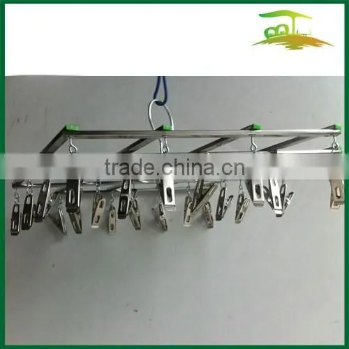 Metal Stainless Steel hanger with 20 clips/pegs