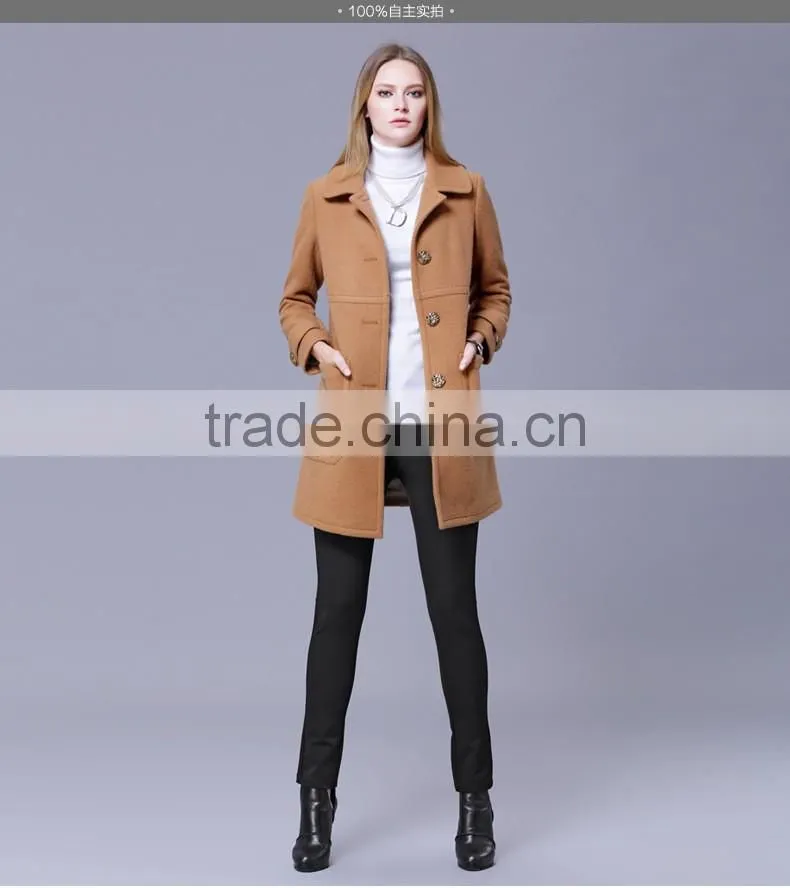 2016 Fashion Design Elegant Long Sleeve Outwear Winter Coats For Women