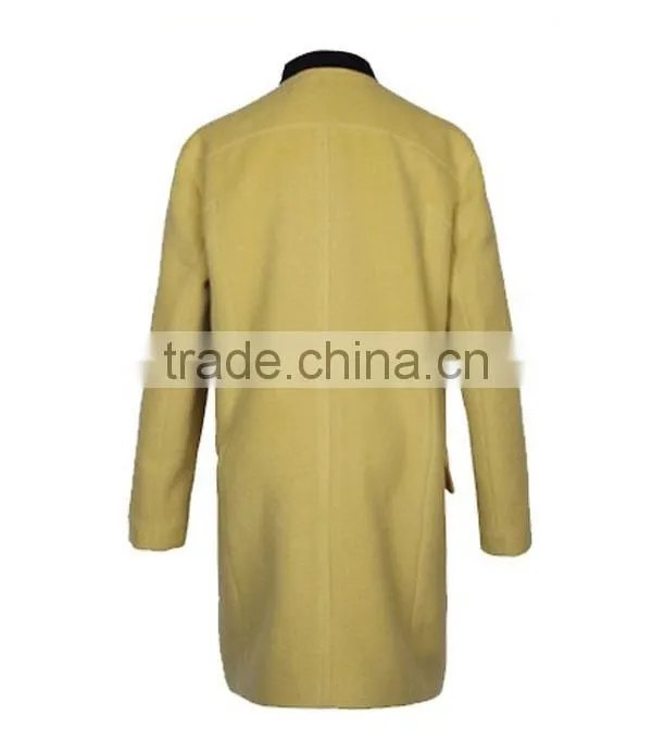 Coats manufacturer trendy design high collar long sleeve cotton clothes for woman