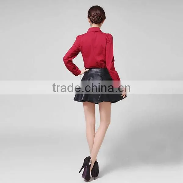 New Design Top Fashion Elegant mini short Sexy Black Leather Skirt