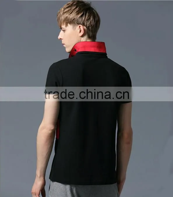 2015 new design Men striped polo shirt Cheapest Polo men shirt