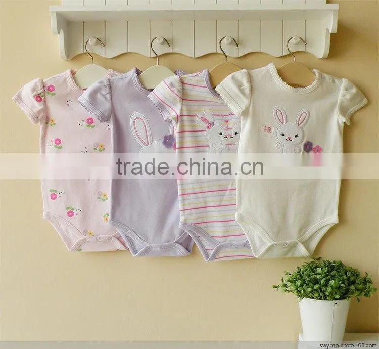 baby clothes cotton embroider short sleeve bodysuit