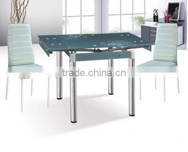 2016 high quality popular new modern design glass expandable dining set