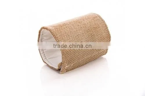Monogram Embroidered Burlap Hugger