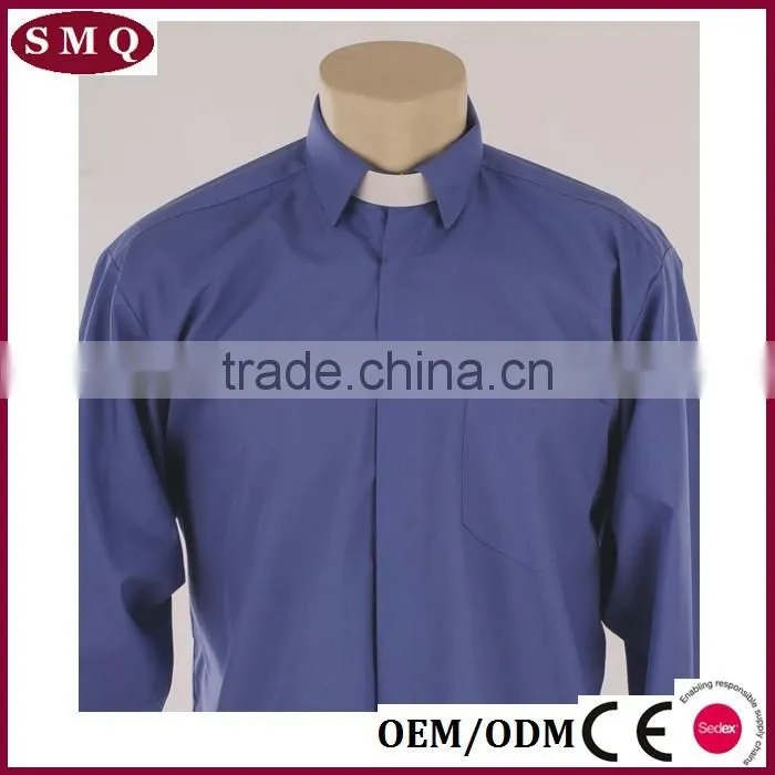 Wholesale hot sale cotton unisex plain clergy shirt